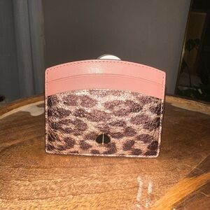 Kate Spade Pink and Leopard Print Card Holder